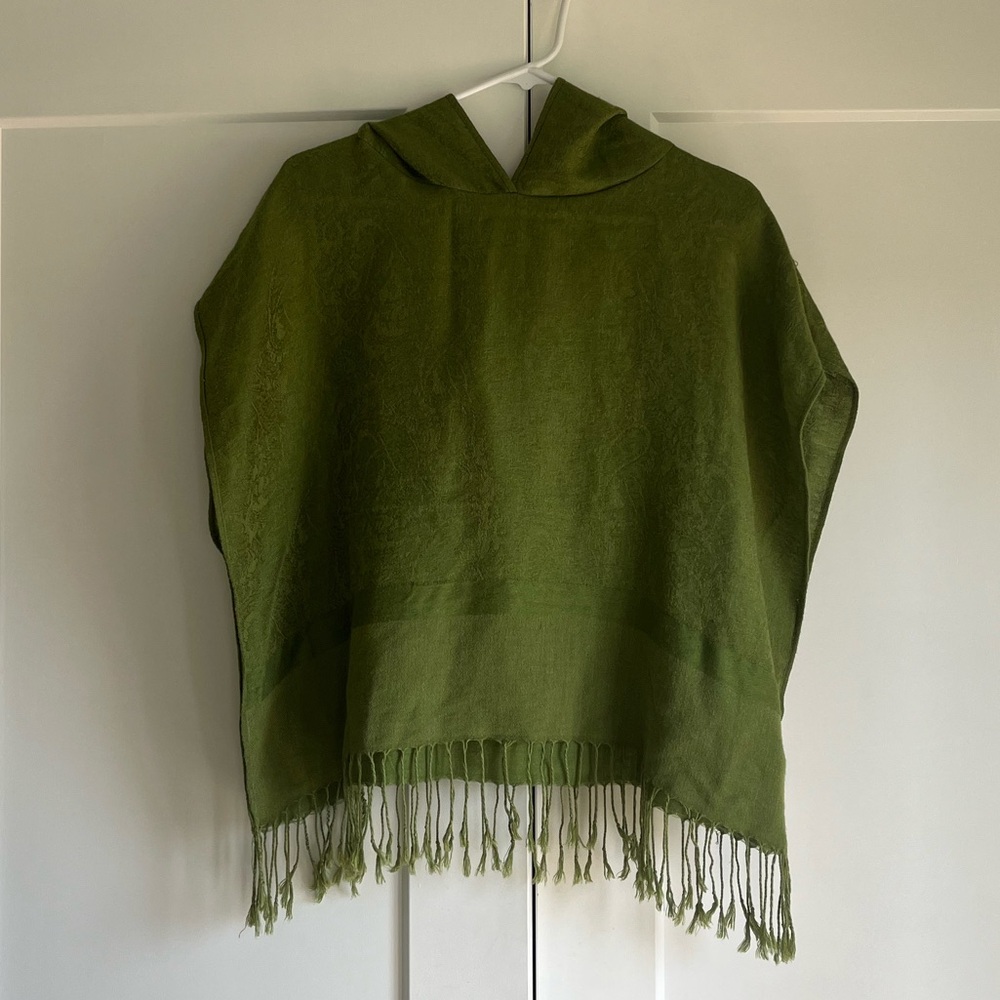 handmade pashmina scarf upcycle - hooded top
